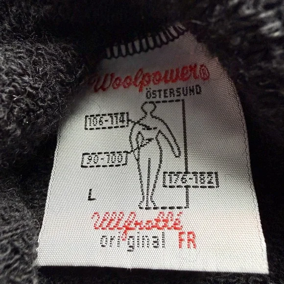 Woolpower Ullfrotte Sweater Mens Large Black 1/4 Zip 400 Wool Mid Layer Sweden - Picture 4 of 9